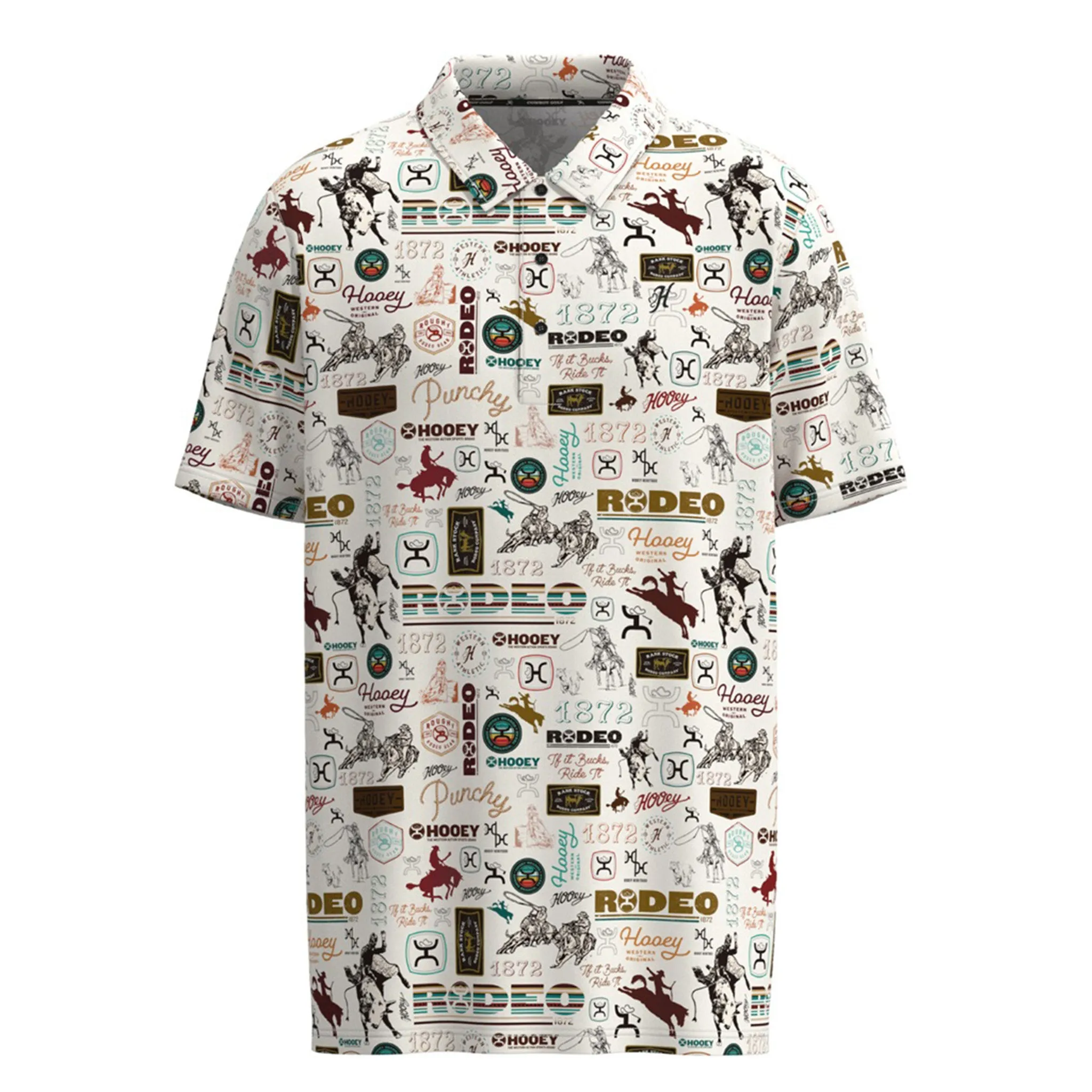 Hooey Men's Cream Polo with Logo Print - The Weekender