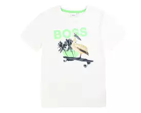 Hugo Boss Kids White Crew Neck T-Shirt