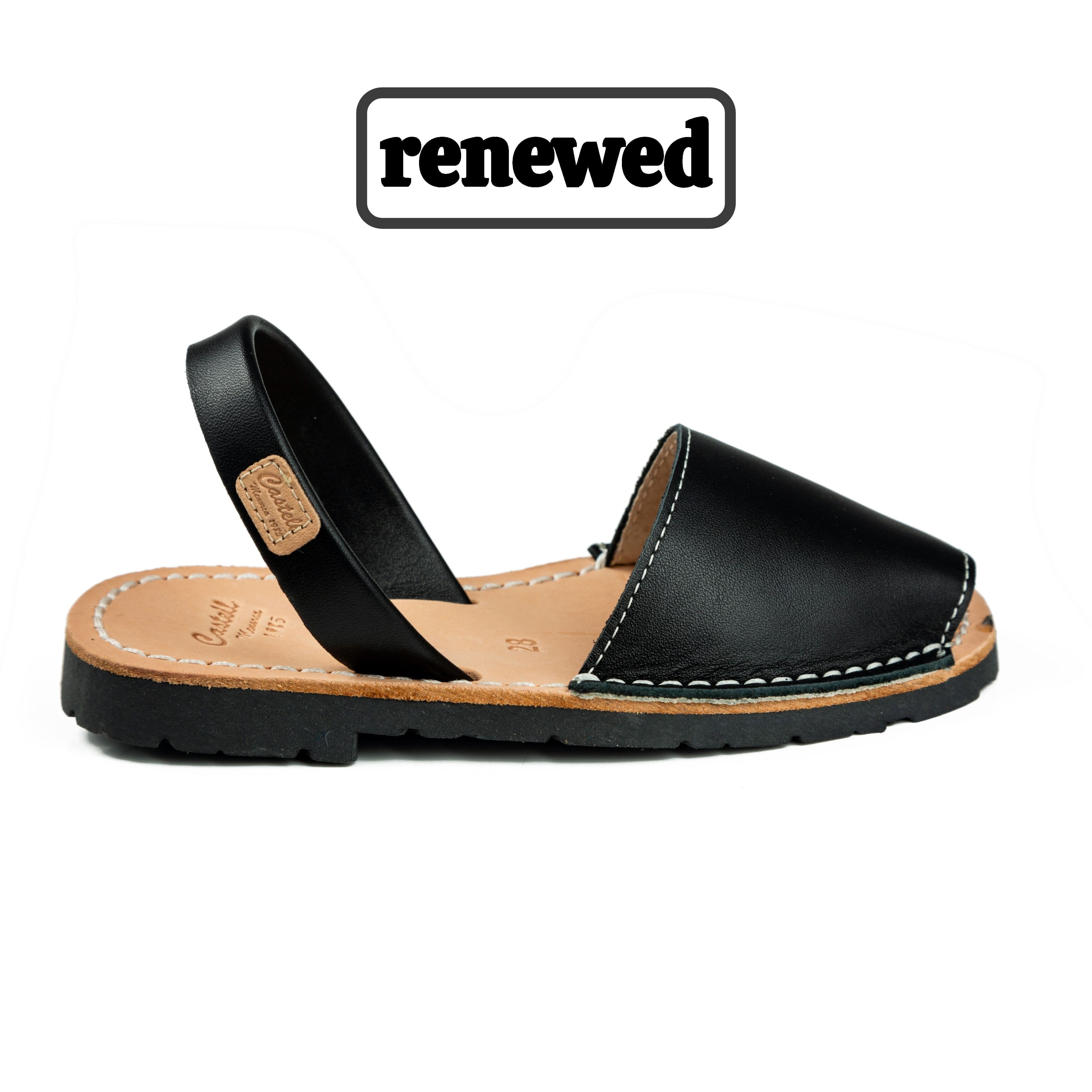 Iker 1097 Piel - Kids' Open Toe Menorcan Sandal in Renewed Leather