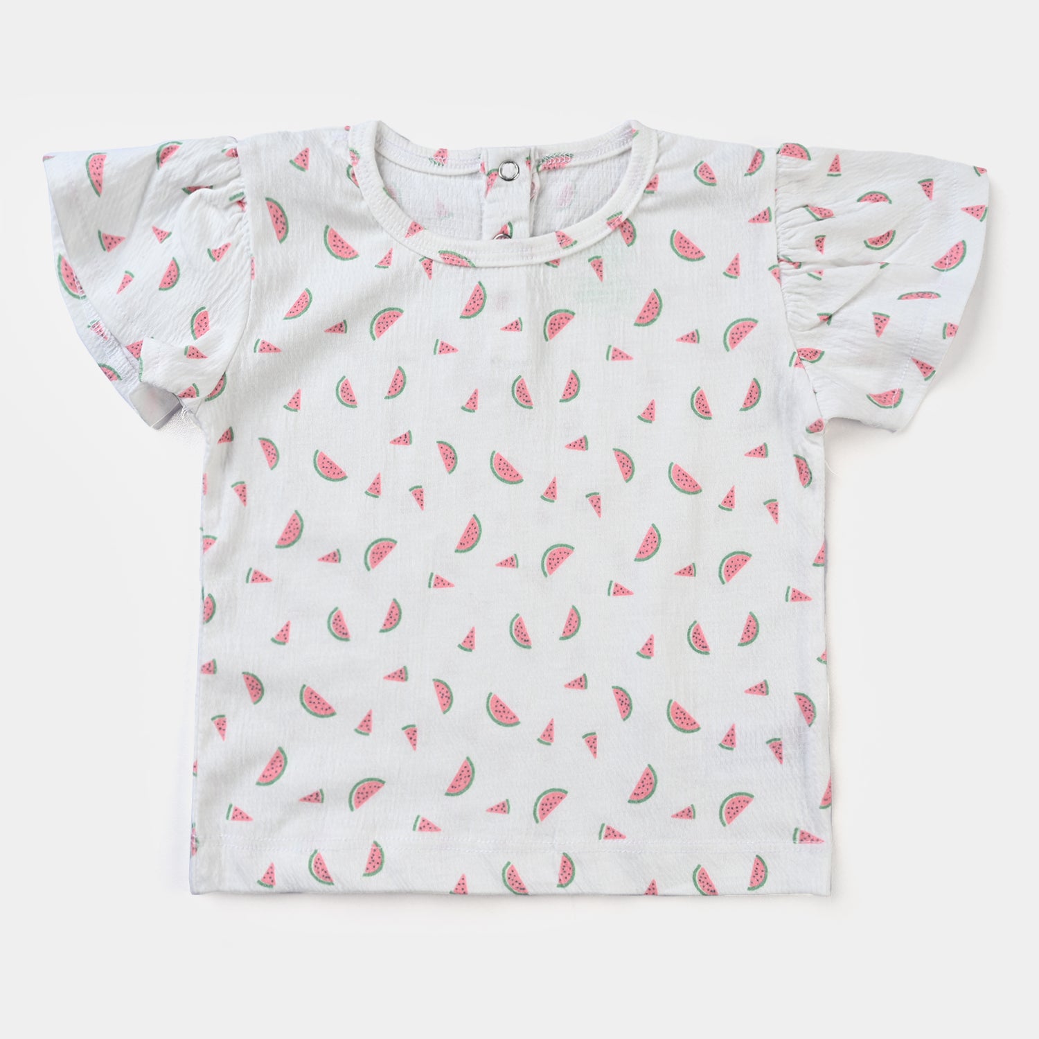 Infant Girls 2 Piece Set White Cotton Jersey Chery & Strawberry