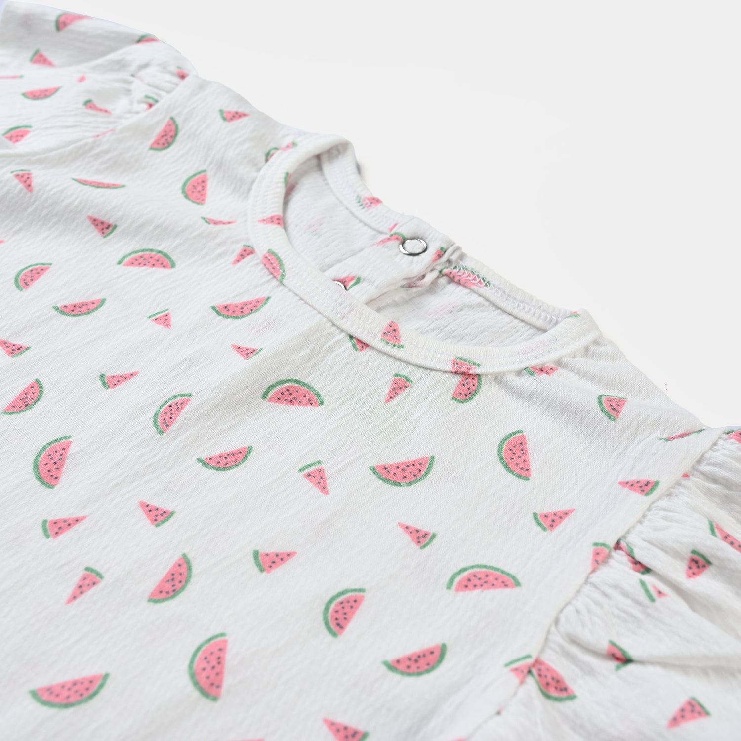 Infant Girls 2 Piece Set White Cotton Jersey Chery & Strawberry