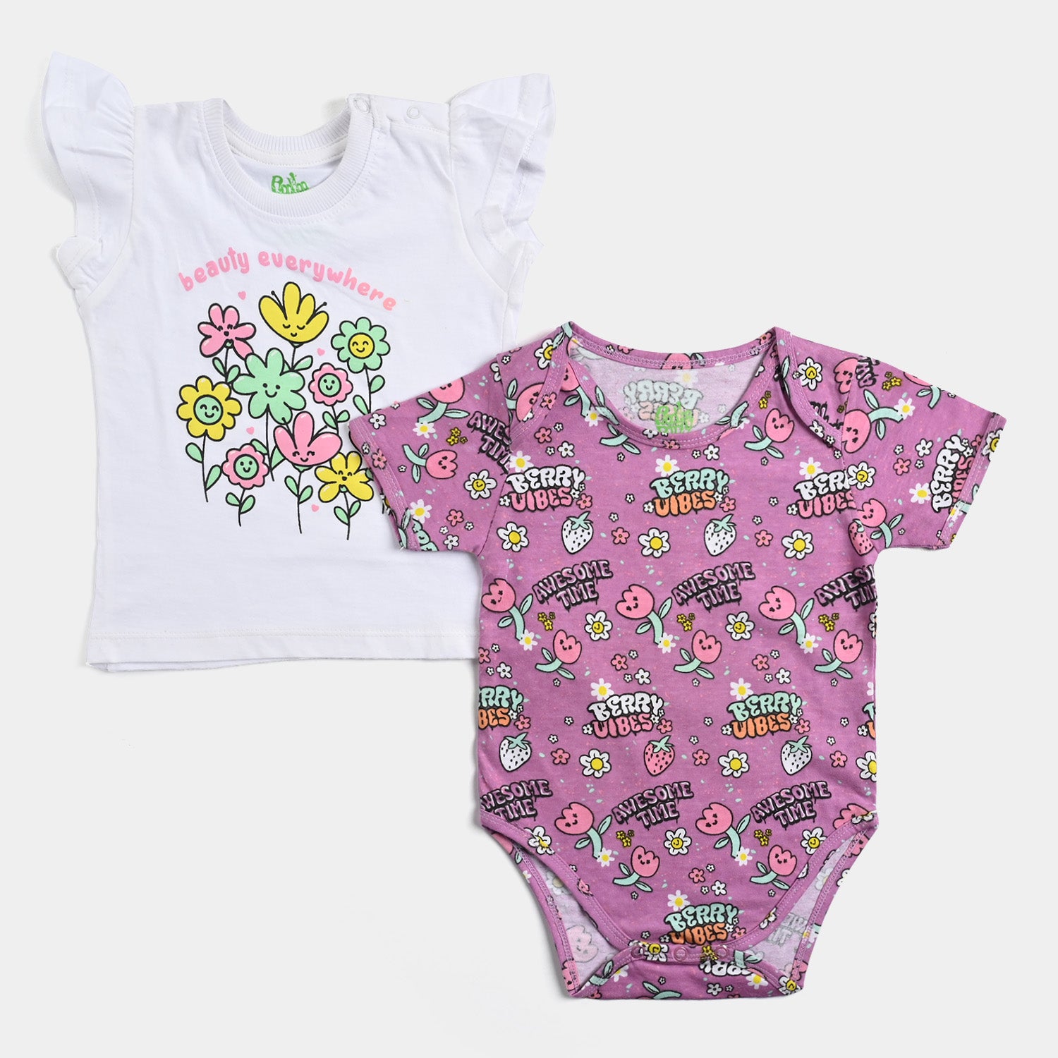 Infant Girls Cotton Jersey Set Floral