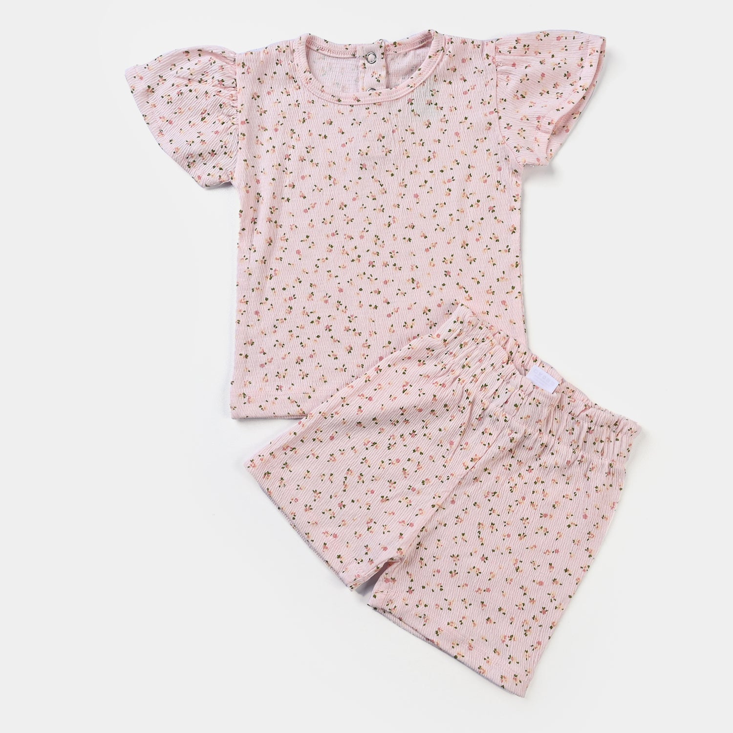 Infant Girls Pink Floral Cotton Jersey 2 Piece Set