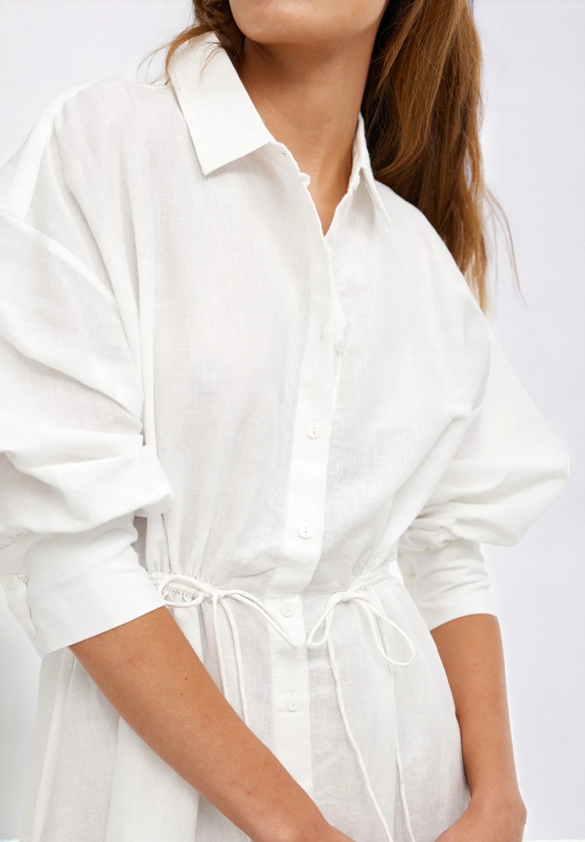 Isla Shirt Dress in Ivory