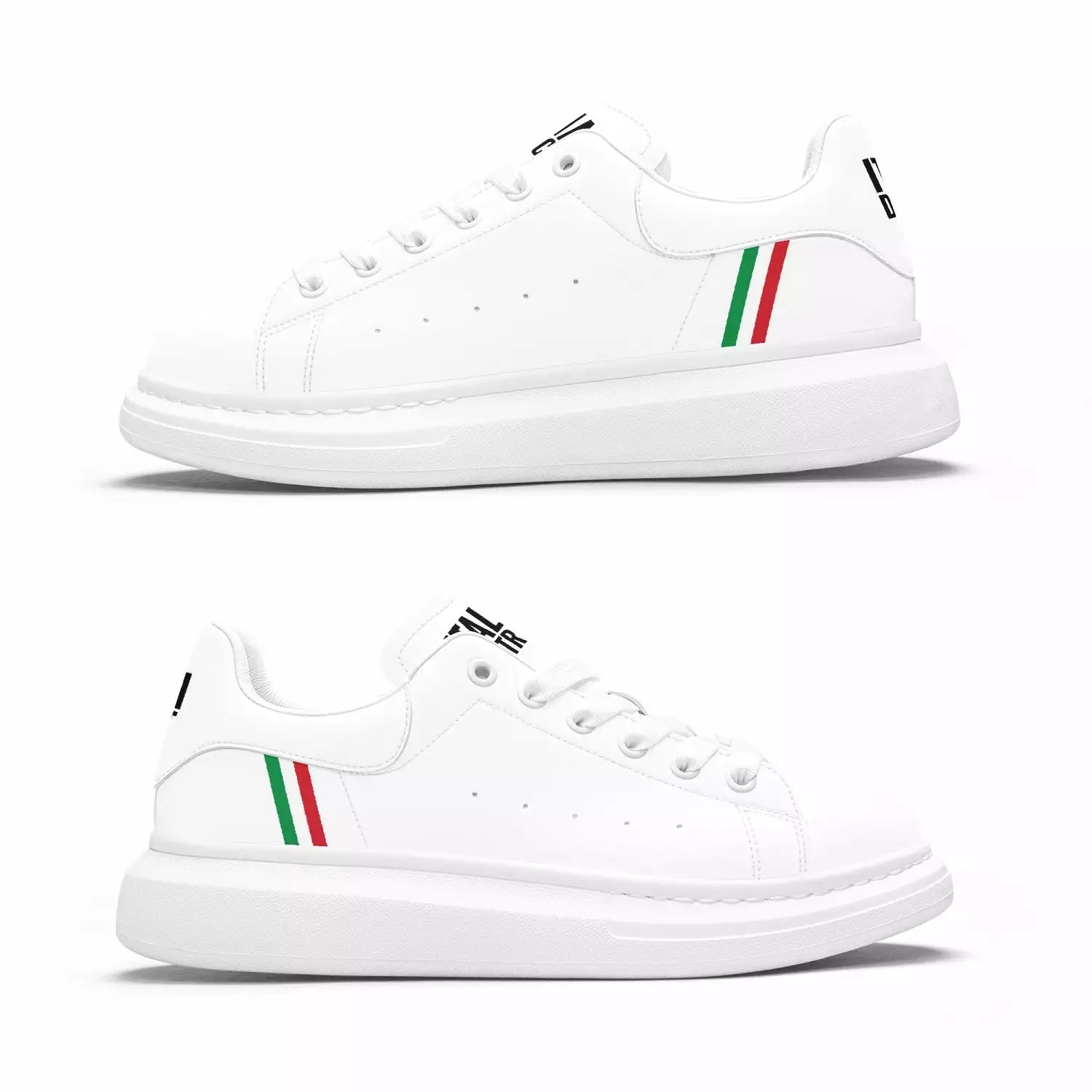 Italian Stripe Leather Oversized Sneakers - Italia District