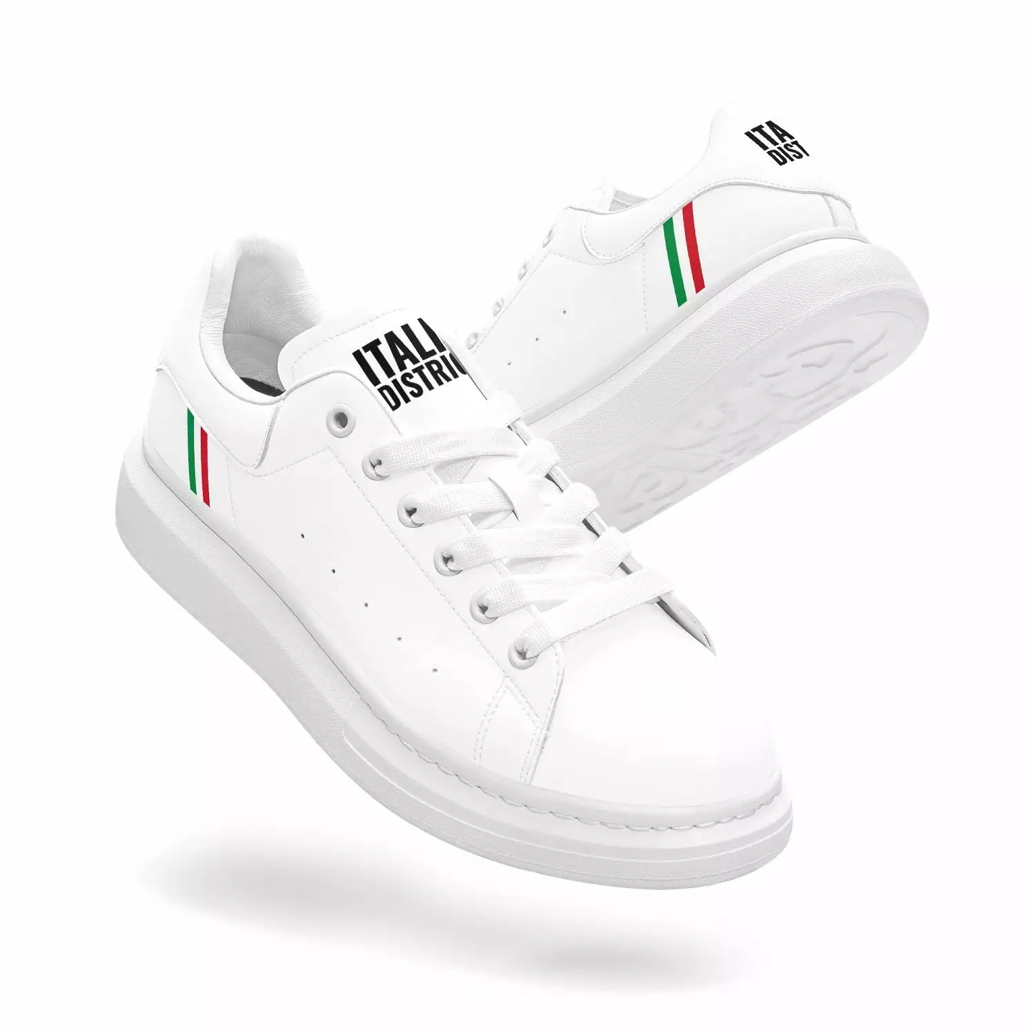 Italian Stripe Leather Oversized Sneakers - Italia District