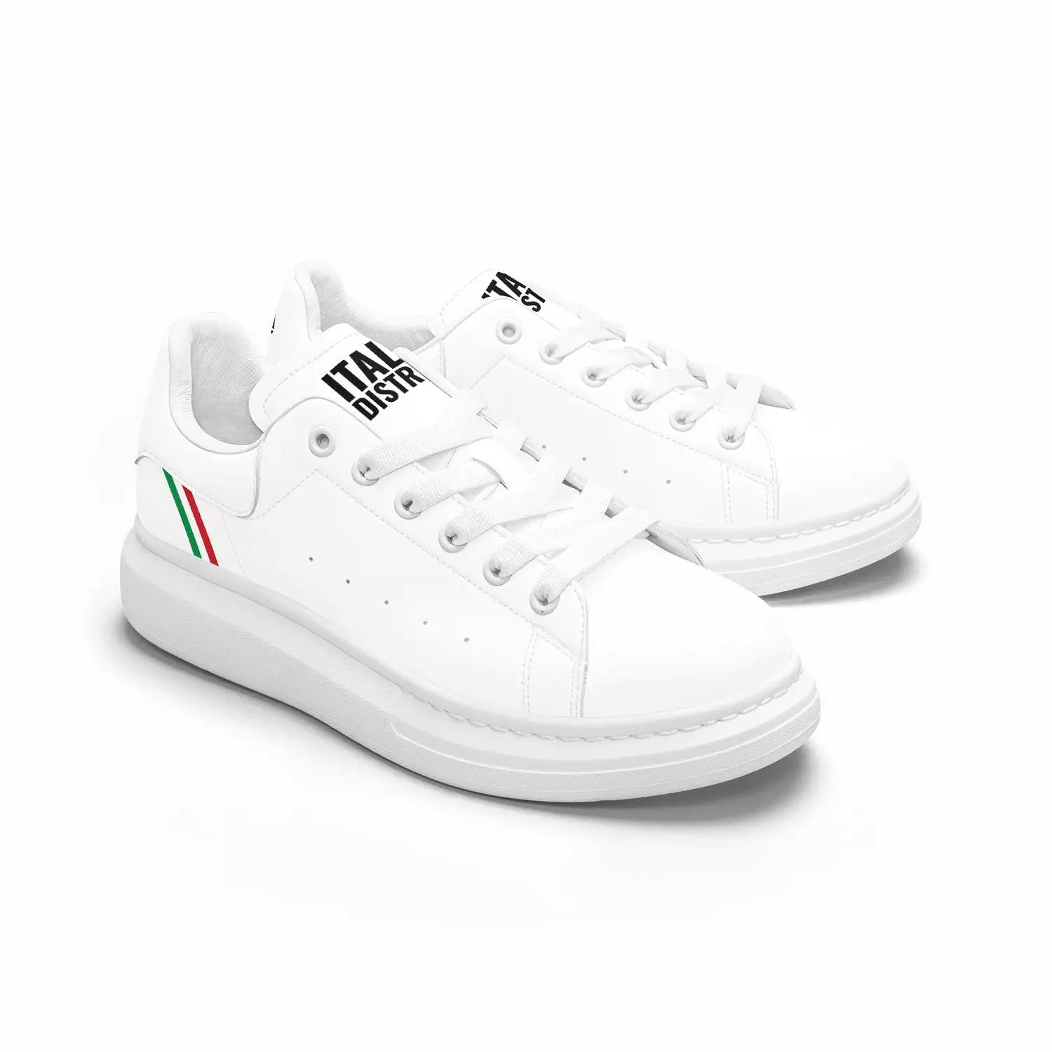 Italian Stripe Leather Oversized Sneakers - Italia District