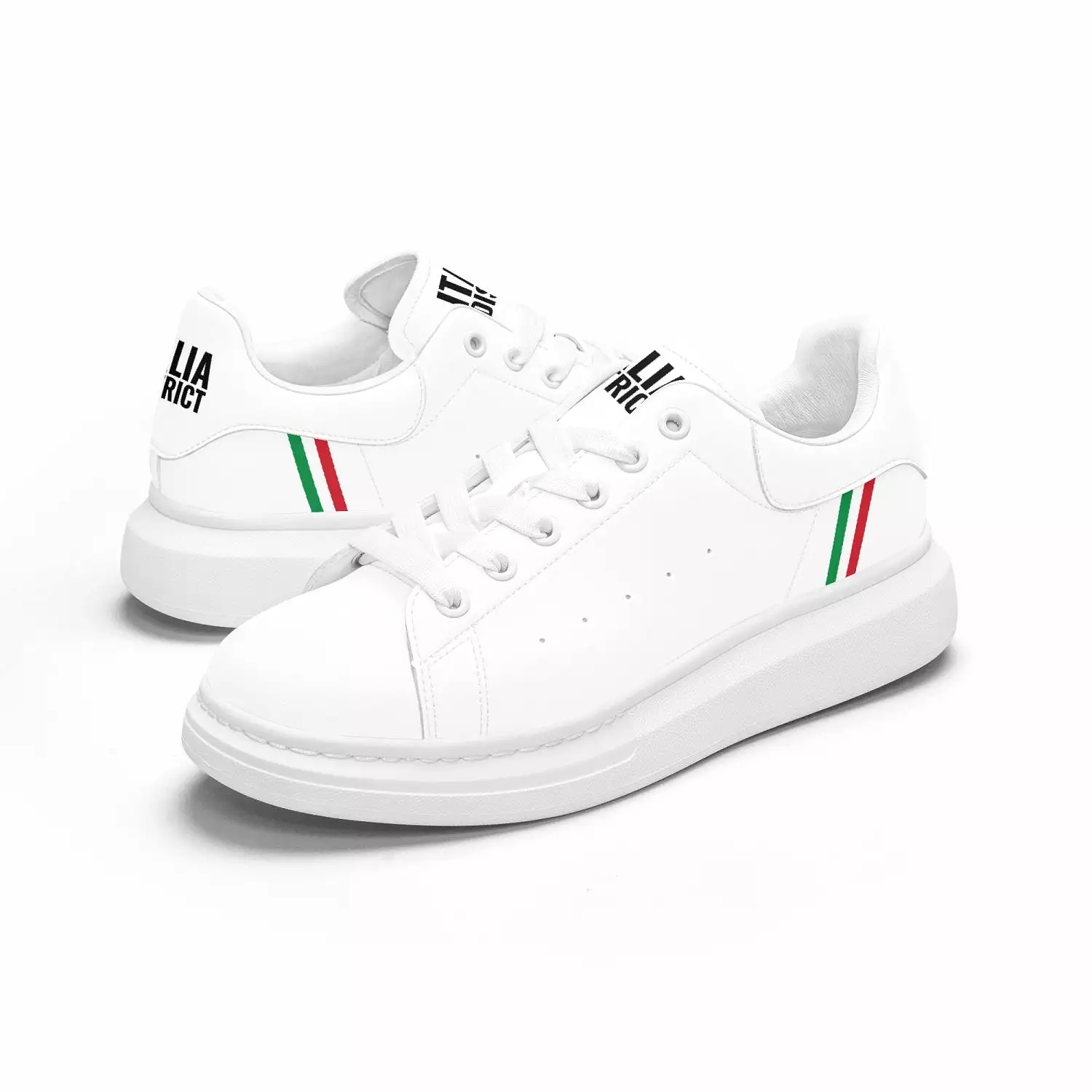 Italian Stripe Leather Oversized Sneakers - Italia District