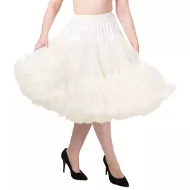 Ivory Net Vintage Rockabilly 50s Petticoat Skirt - Long