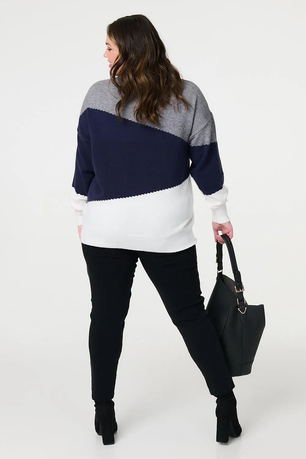 Izabel London - Color Block Comfortable Knit Jumper