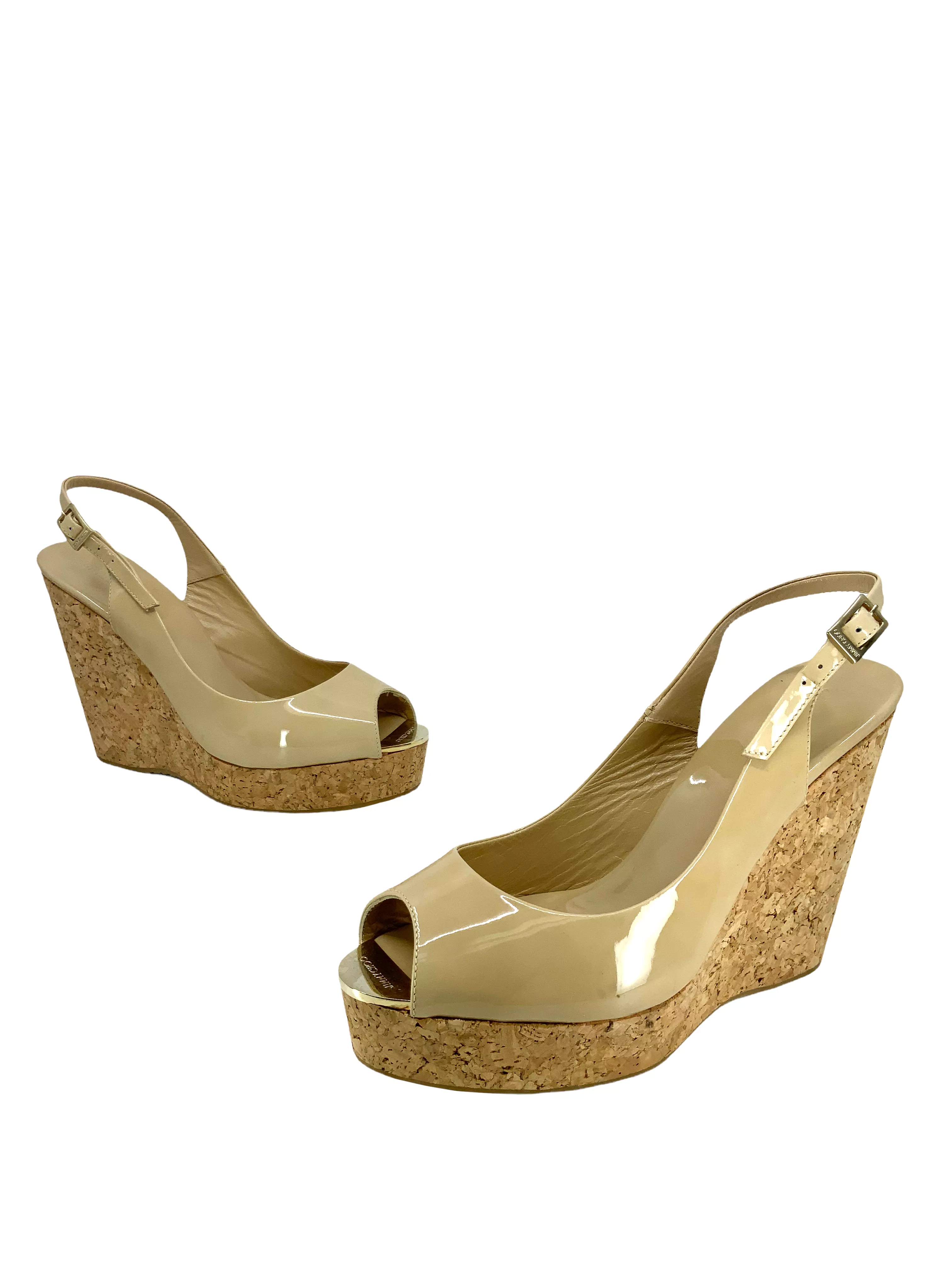 Jimmy Choo Cork Wedge Slingback Sandals Size 11