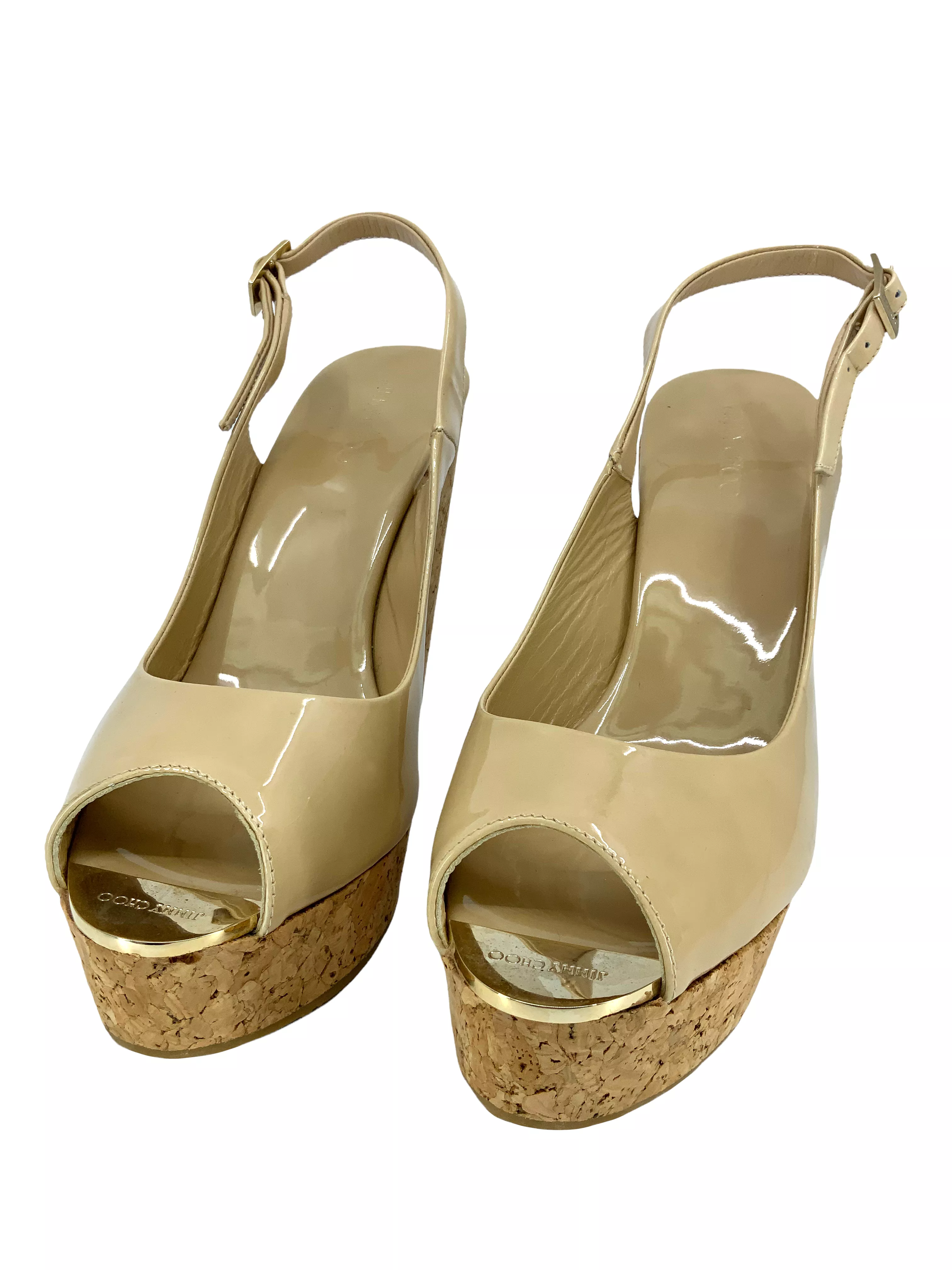 Jimmy Choo Cork Wedge Slingback Sandals Size 11