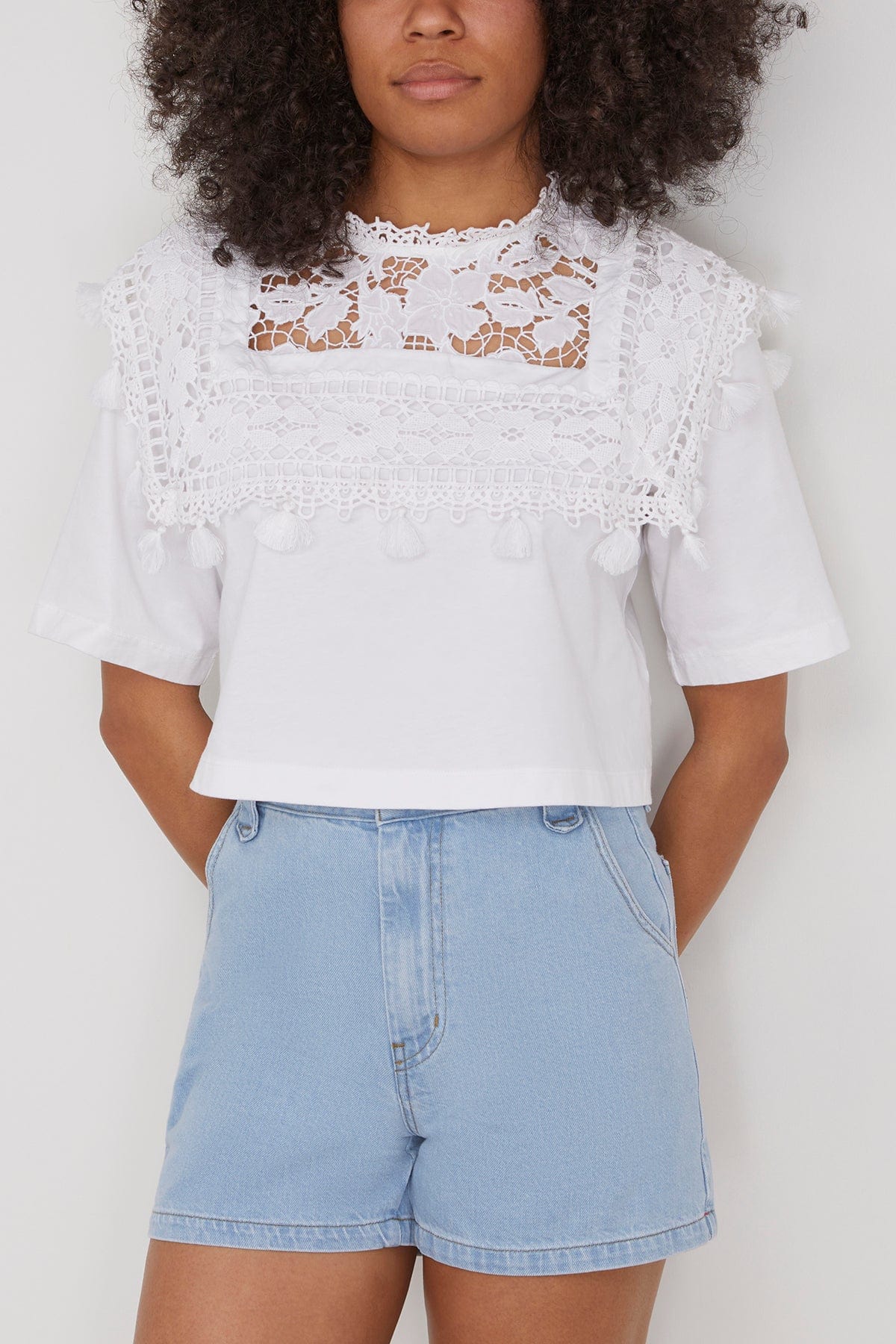 Joah White Embroidered T-Shirt.