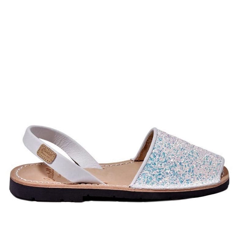 Kids' Glitter Leather Menorcan Sandal - Iker 1097R Stretch | Shop Now