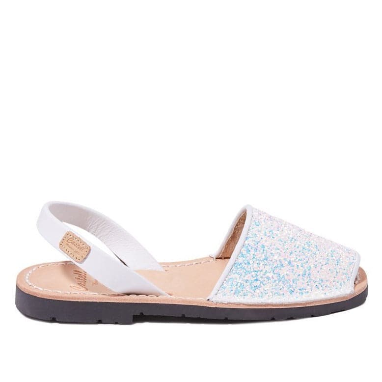 Kids' Glitter Leather Menorcan Sandal - Iker 1097R Stretch | Shop Now