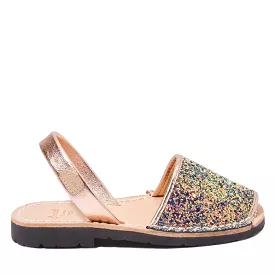 Kids' Glitter Leather Menorcan Sandal - Iker 1097R Stretch | Shop Now