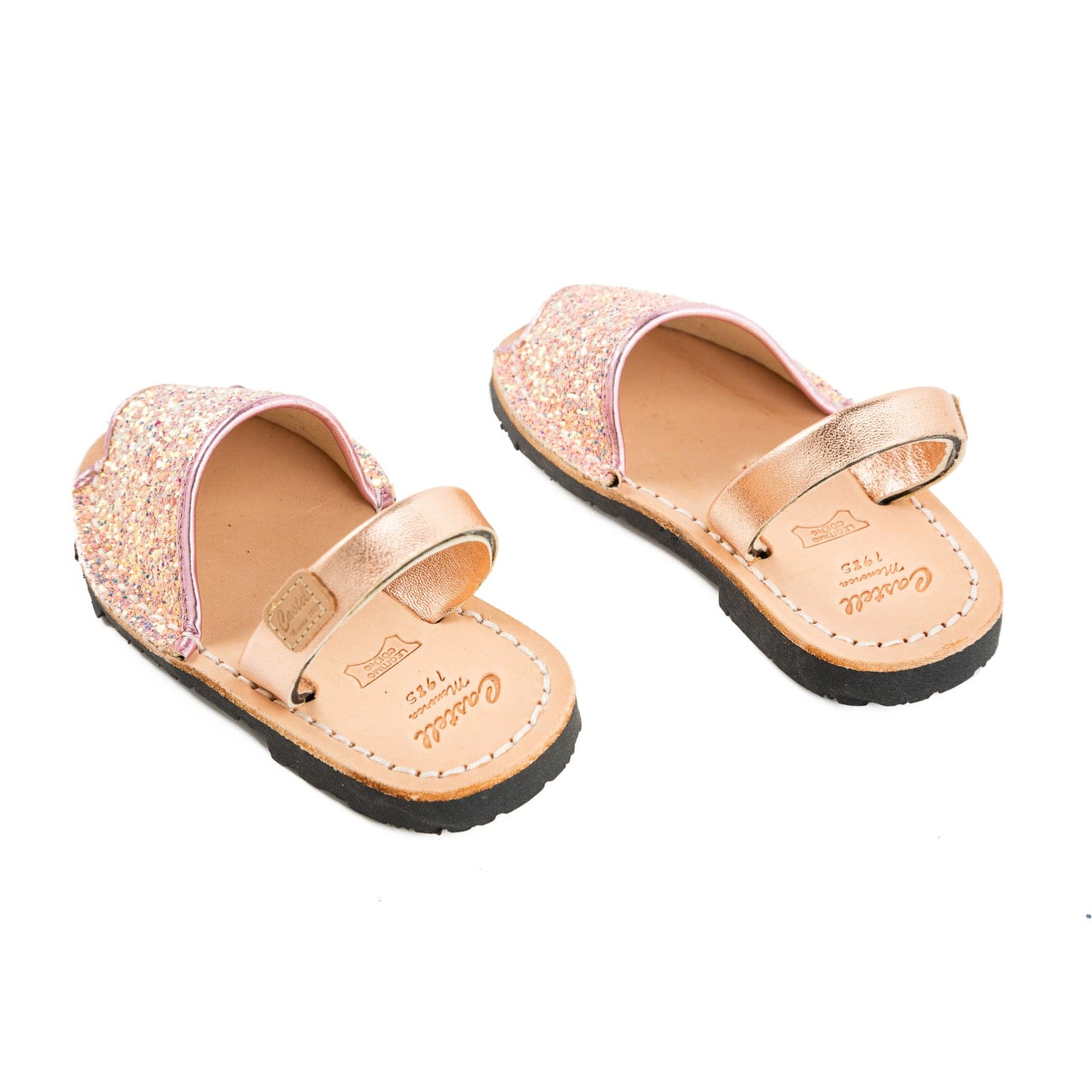 Kids' Glitter Leather Menorcan Sandal - Iker 1097R Stretch | Shop Now