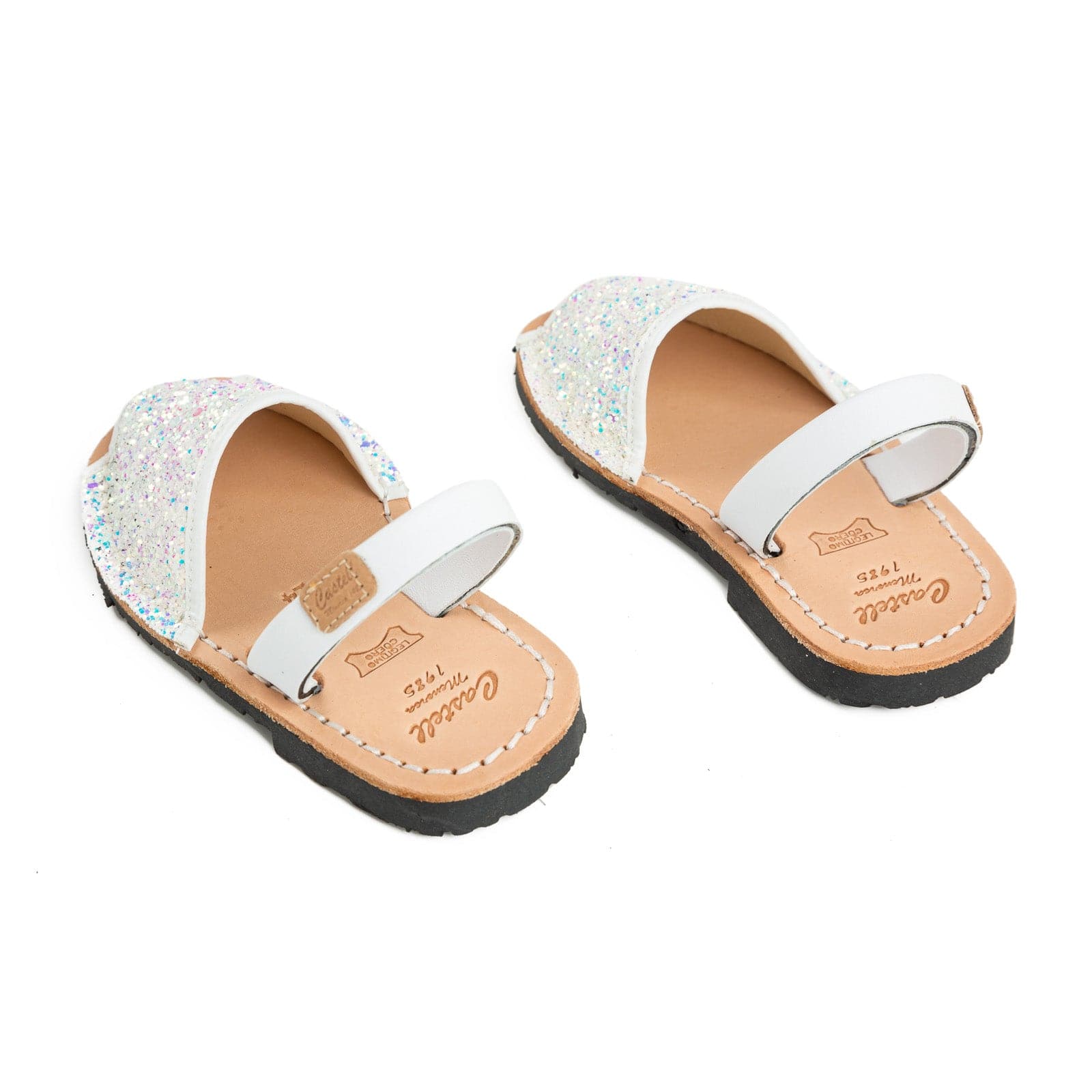 Kids' Glitter Leather Menorcan Sandal - Iker 1097R Stretch | Shop Now