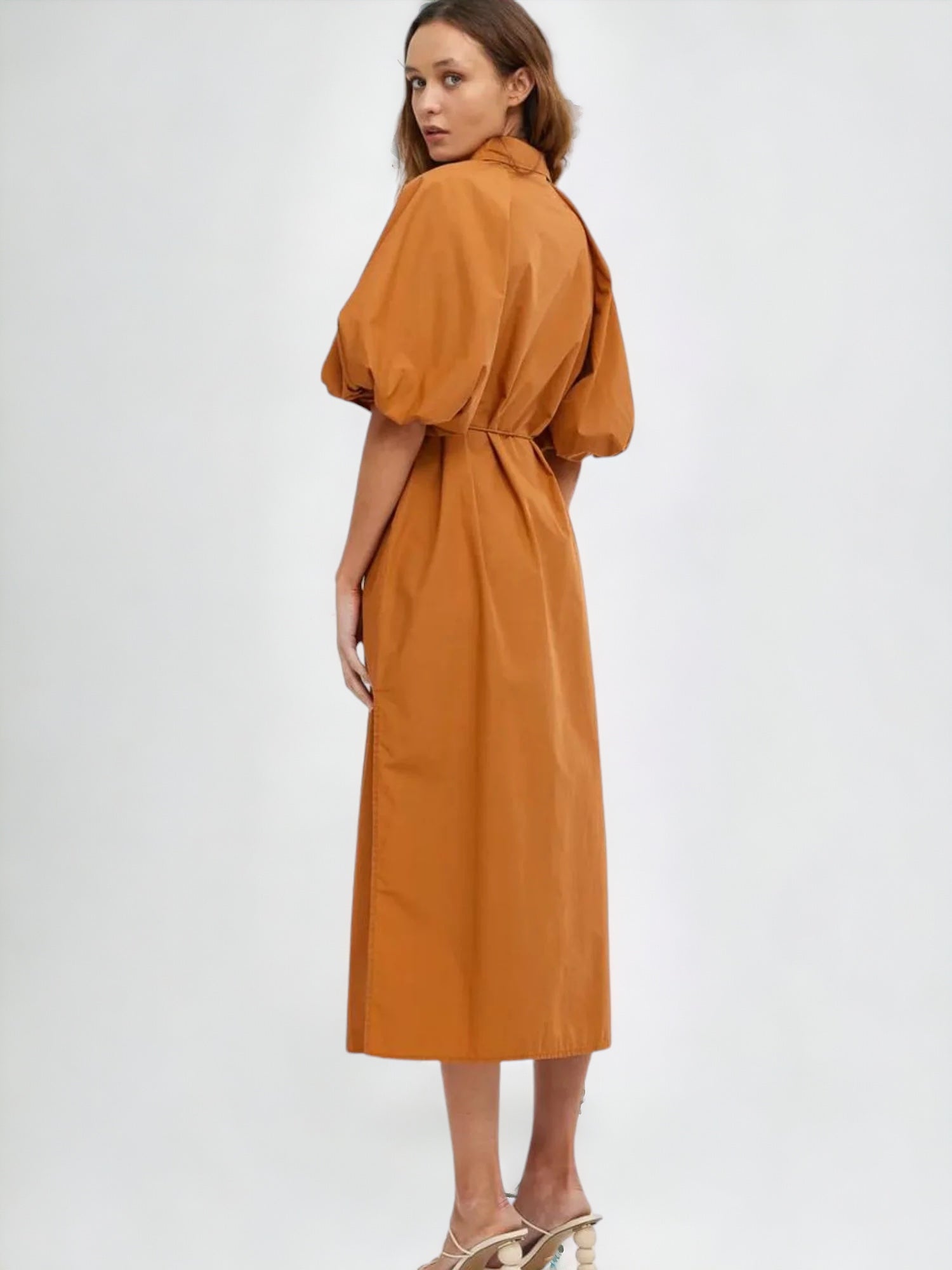 Kinney Shirt Dress - Rust, Zoya