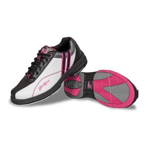 KR Womens White/Black/Pink Bowling Shoes