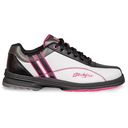 KR Womens White/Black/Pink Bowling Shoes