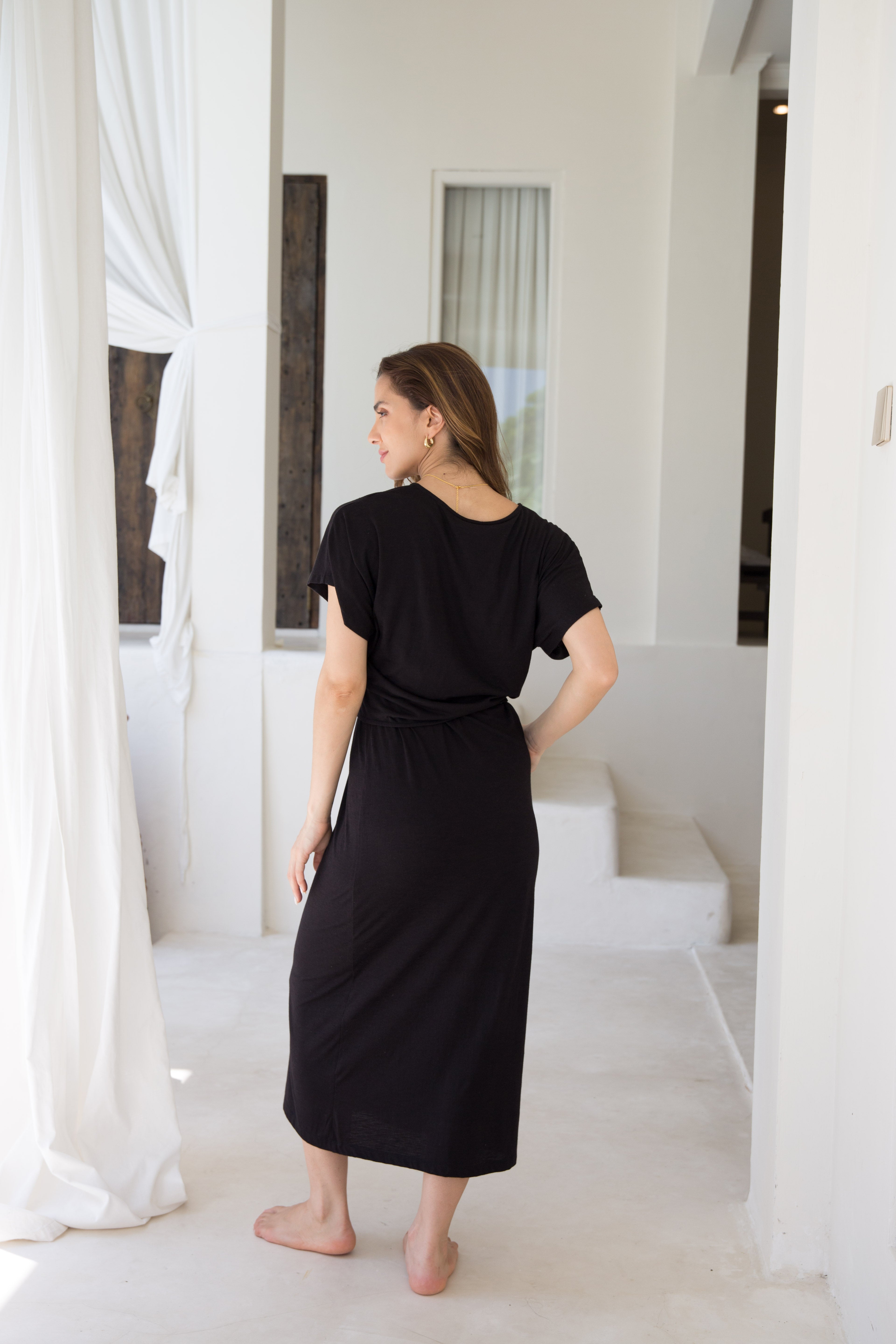 Lana Black Midi Dress