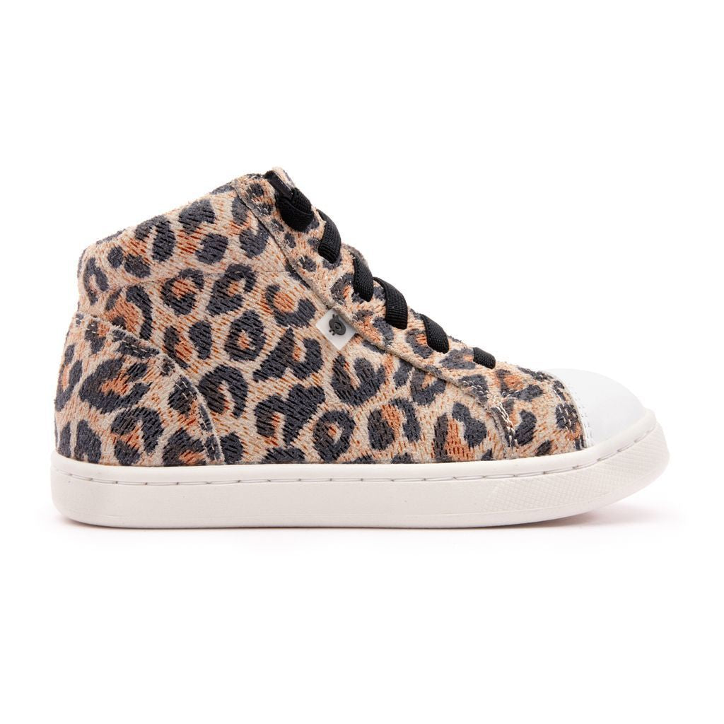 Leopard Print Beige High Top Sneakers