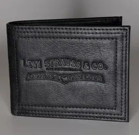 Levi's Wallet with RFID Protection Coated Leather Trifold in Black