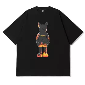 LifeWork Flame Bulldog Mascot Black T-shirt