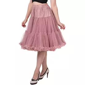 Long Dusty Pink Vintage Rockabilly 1950s Petticoat Skirt