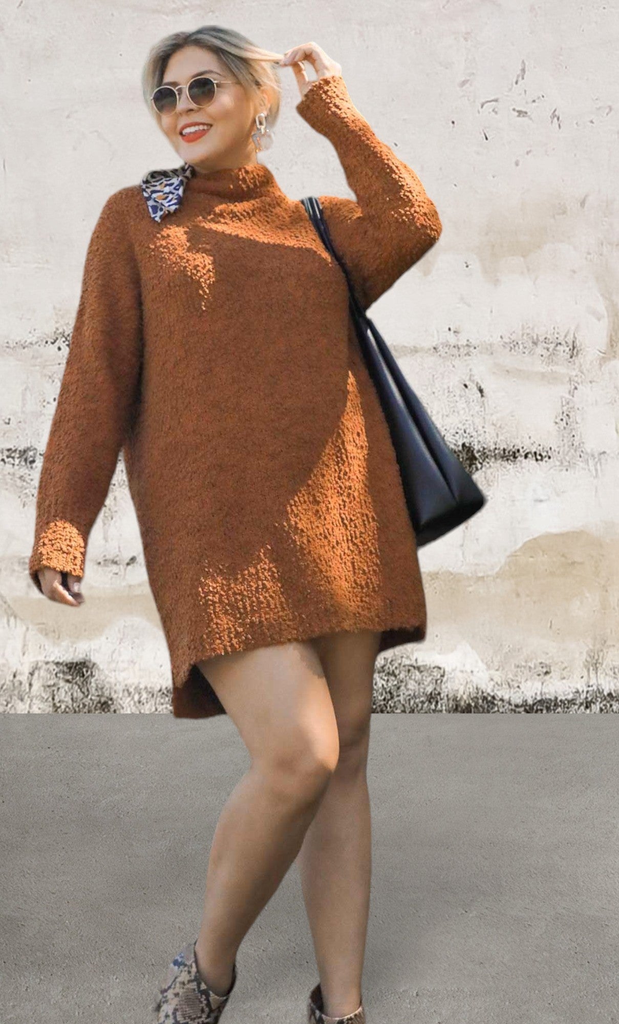 Longsleeve Bouclé Sweater Dress