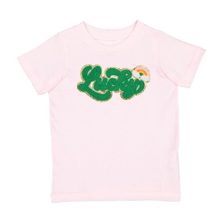 Lucky Patch St. Patrick's Day T-Shirt - Ballet Pink