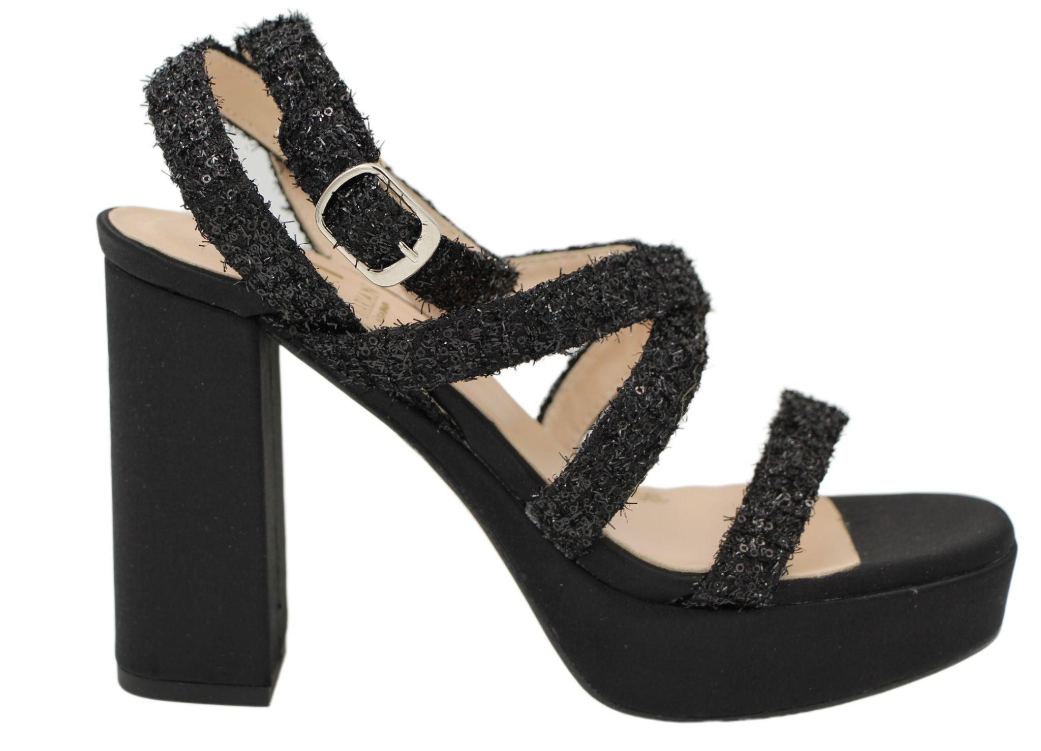 MARIAN Black Sparkly Platform Sandal 55602