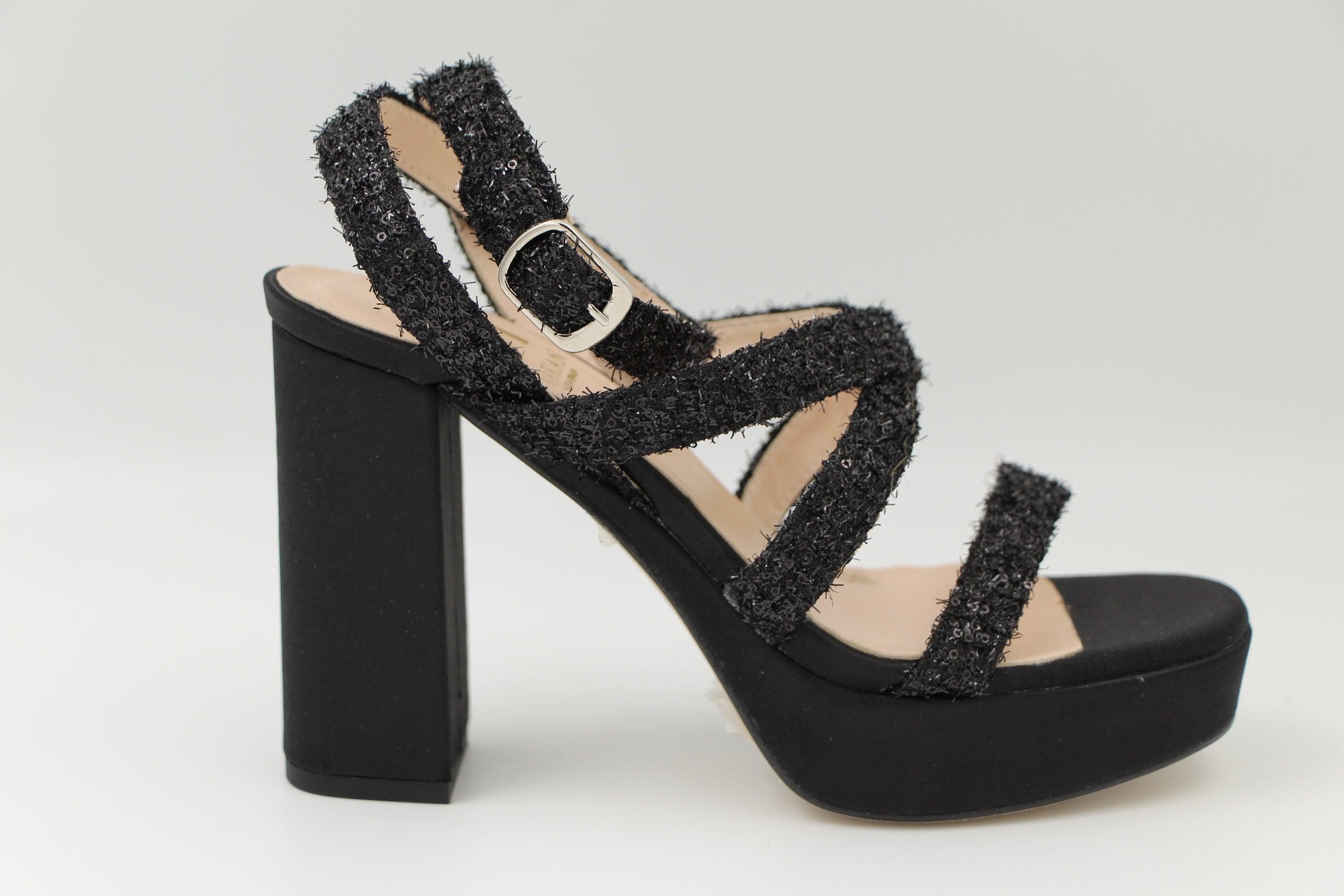 MARIAN Black Sparkly Platform Sandal 55602