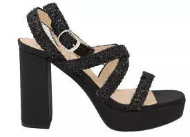 MARIAN Black Sparkly Platform Sandal 55602