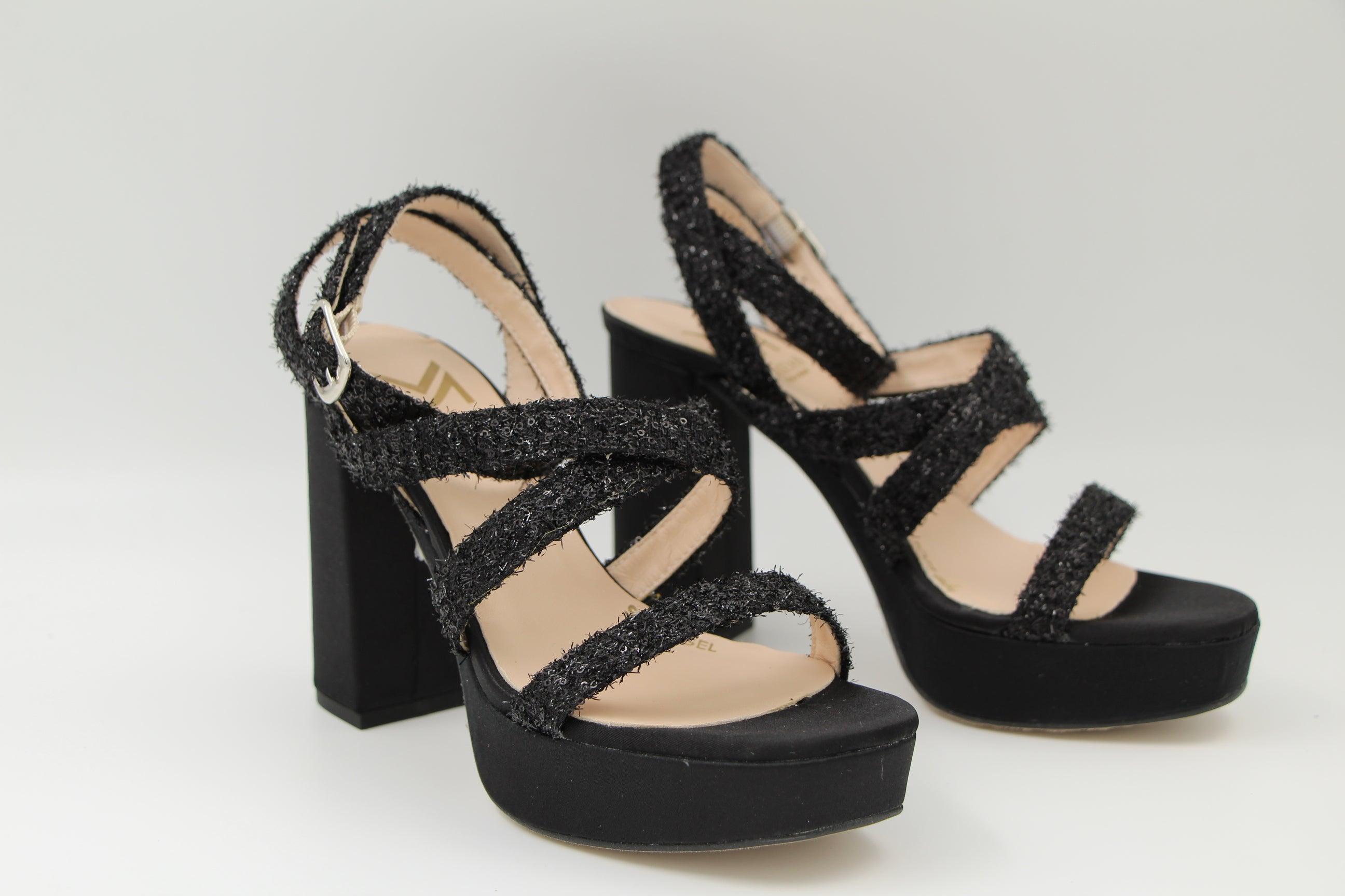 MARIAN Black Sparkly Platform Sandal 55602