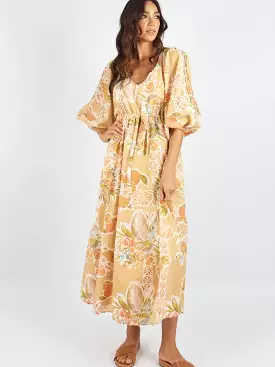 Maxi dress with tropical print