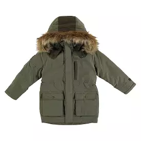 Mayoral green faux fur hooded parka coat 4464-17