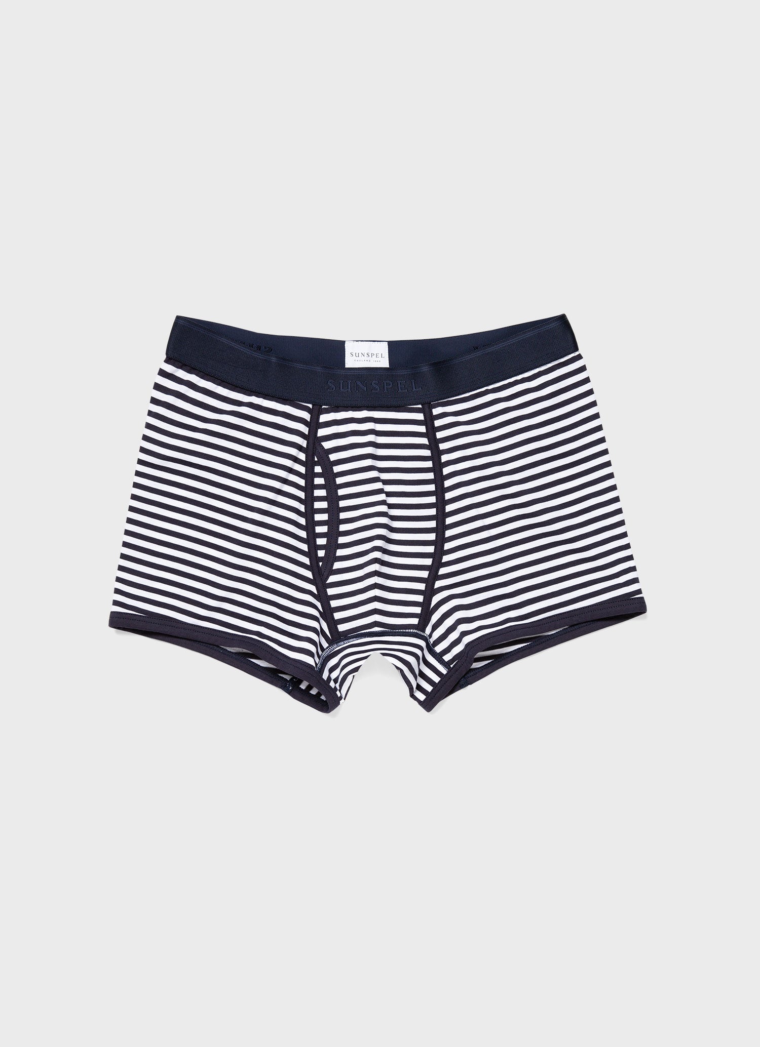 Mens Cotton Underwear Trunks in White and Navy.