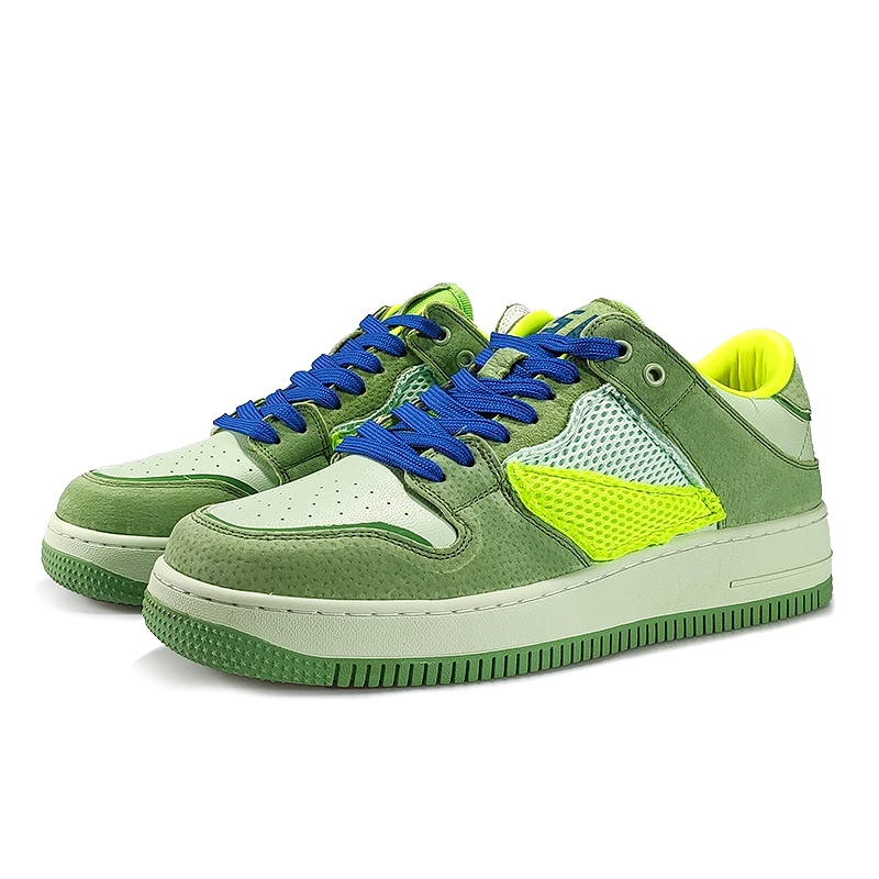 mesh skateboard sneakers green