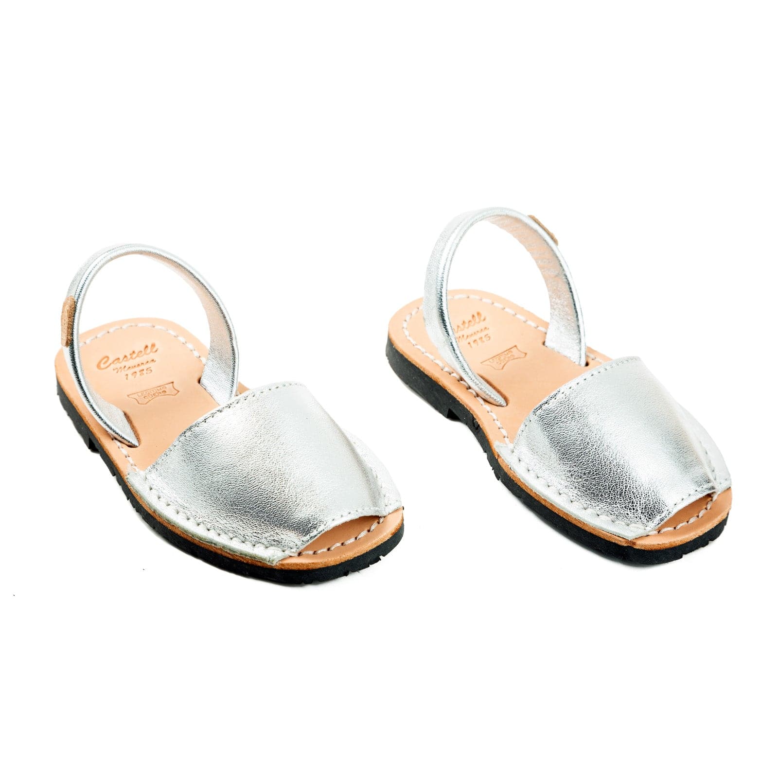 Metallic Leather Menorcan Sandal Kids Iker 1097 Metallic