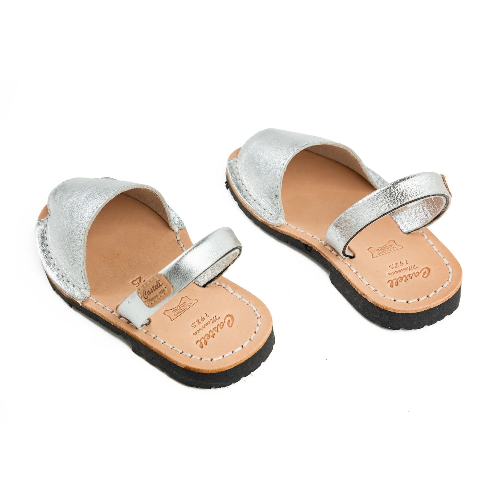 Metallic Leather Menorcan Sandal Kids Iker 1097 Metallic