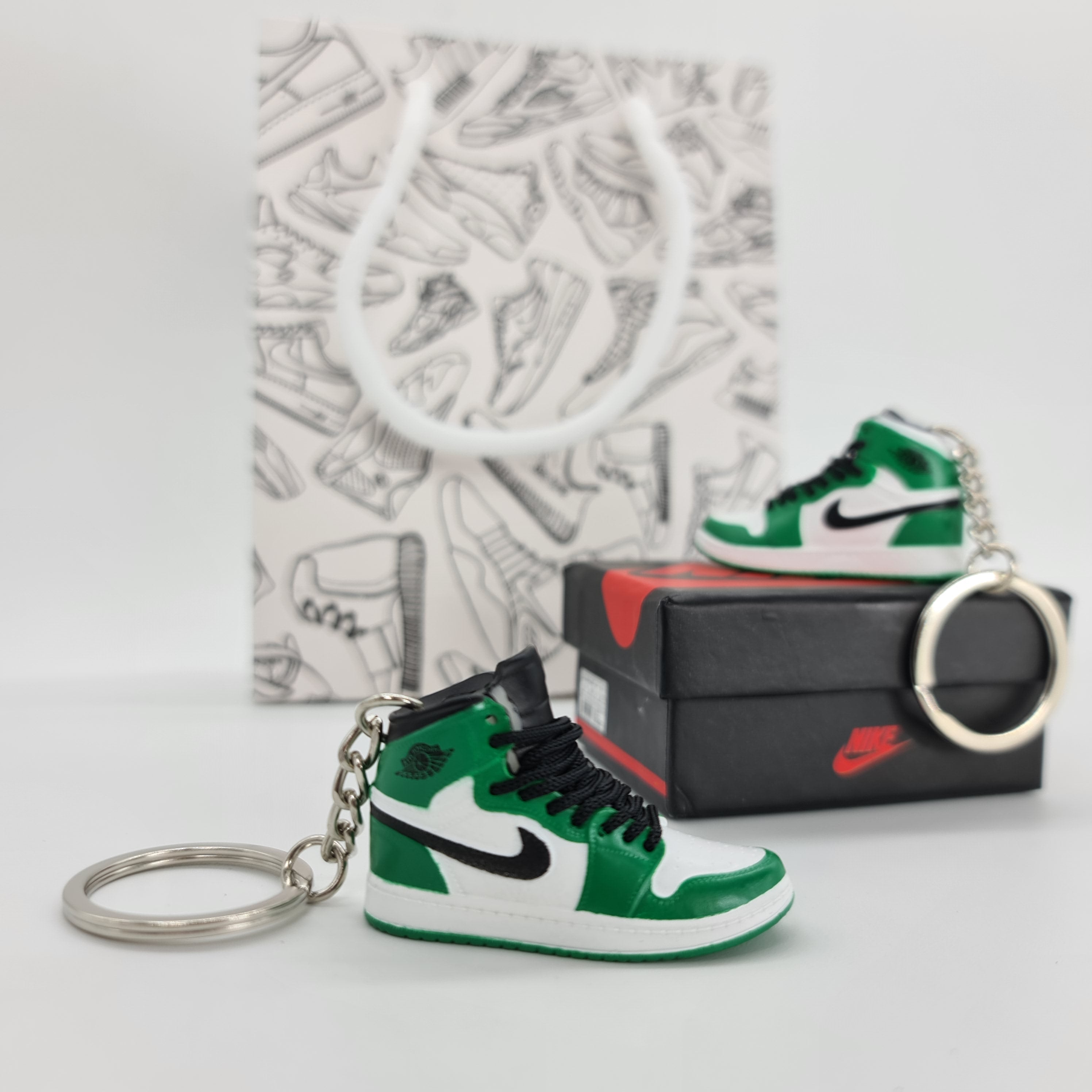 Mini Air Jordan 1 Keychain (Green/White/Black)