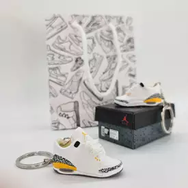 Mini AJ3 White/Yellow Sneaker Keyring