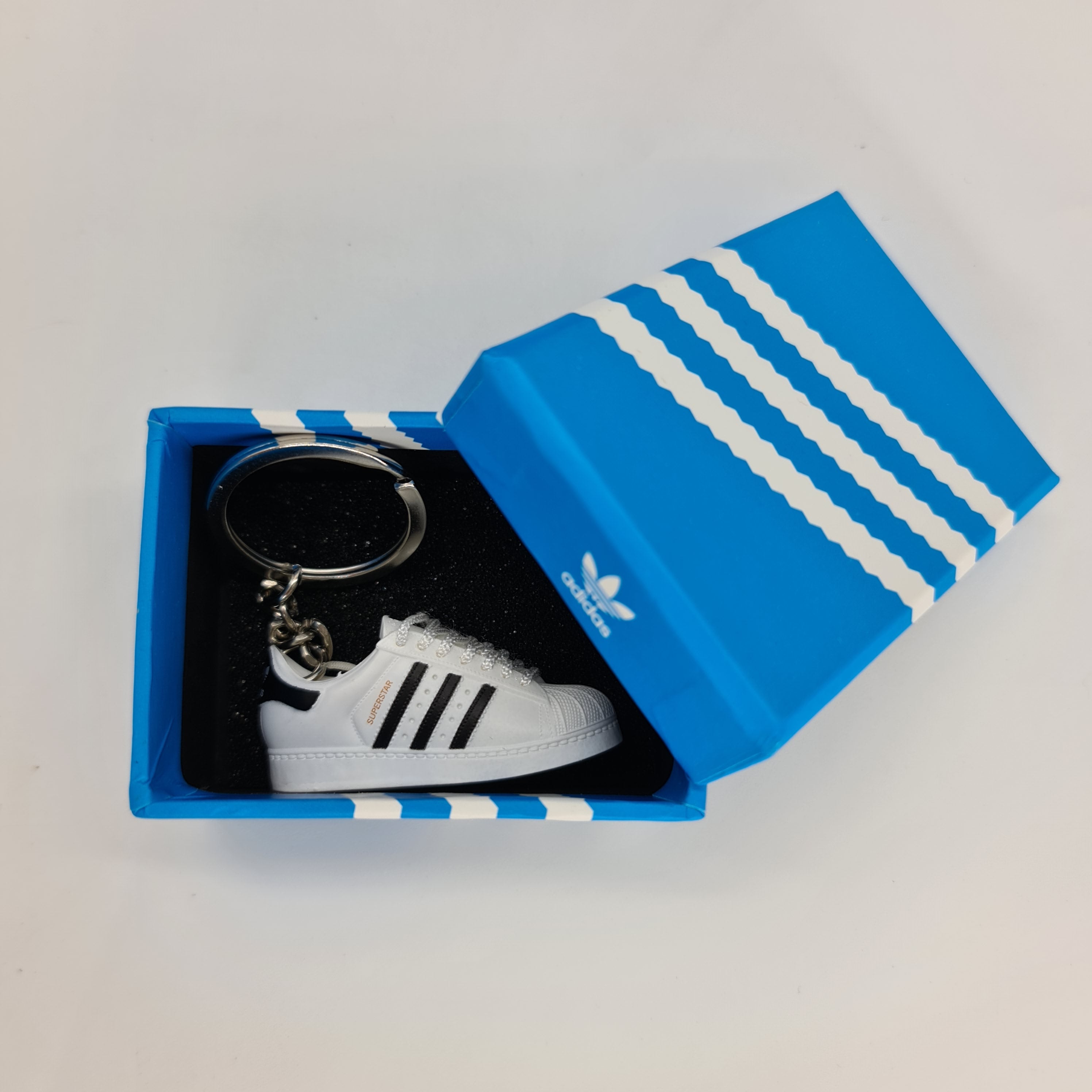 Mini Sneaker Keychain - Adidas Superstar (White/Black)