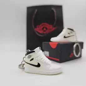 Mini Sneaker Keychain - Air Jordan 1 (Cream/White/Black)