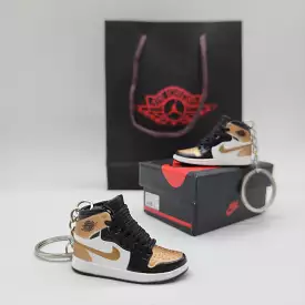 Mini Sneaker Keychain - AJ1 (Black/Gold)