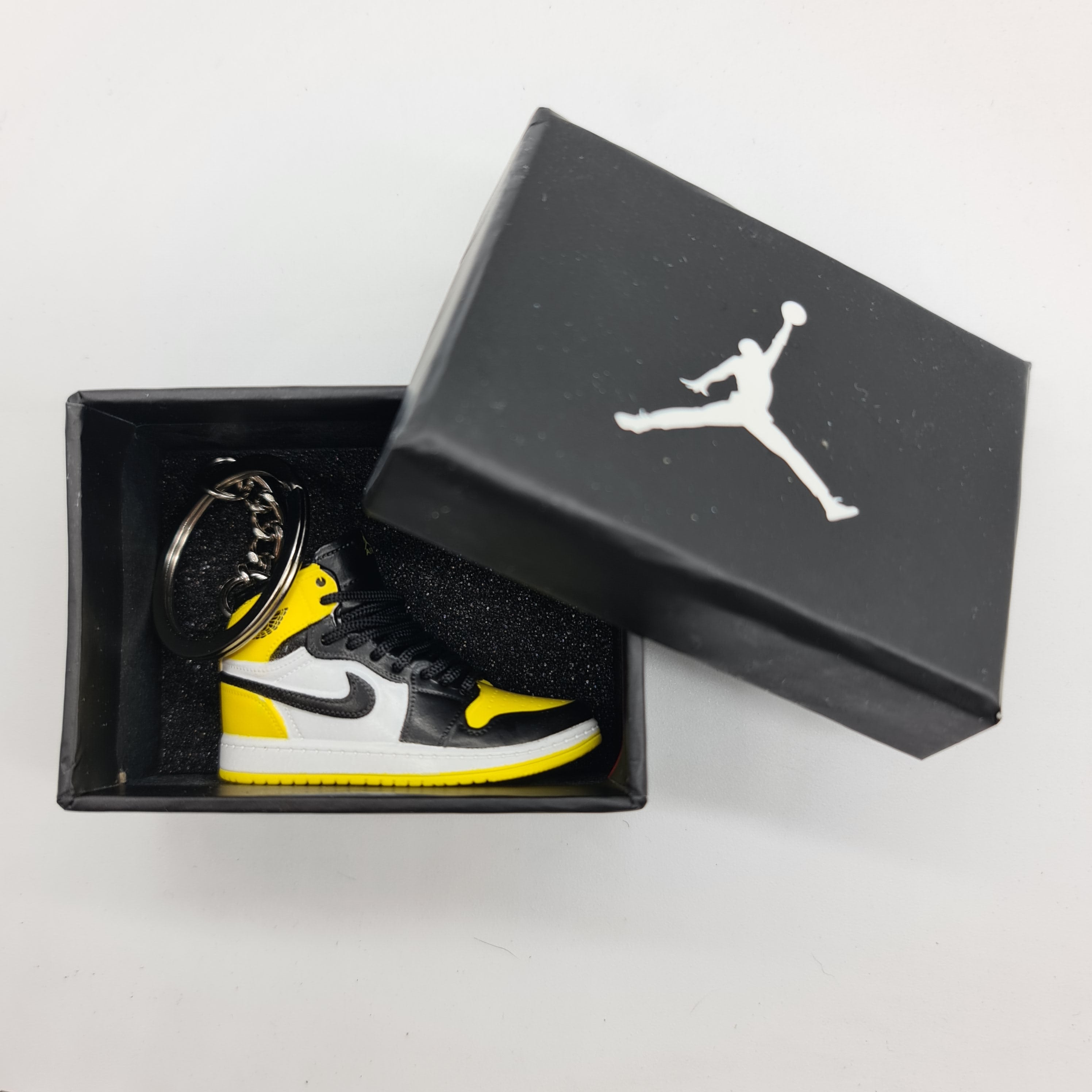 Mini Sneaker Keyring - AJ1, Black/Yellow/White