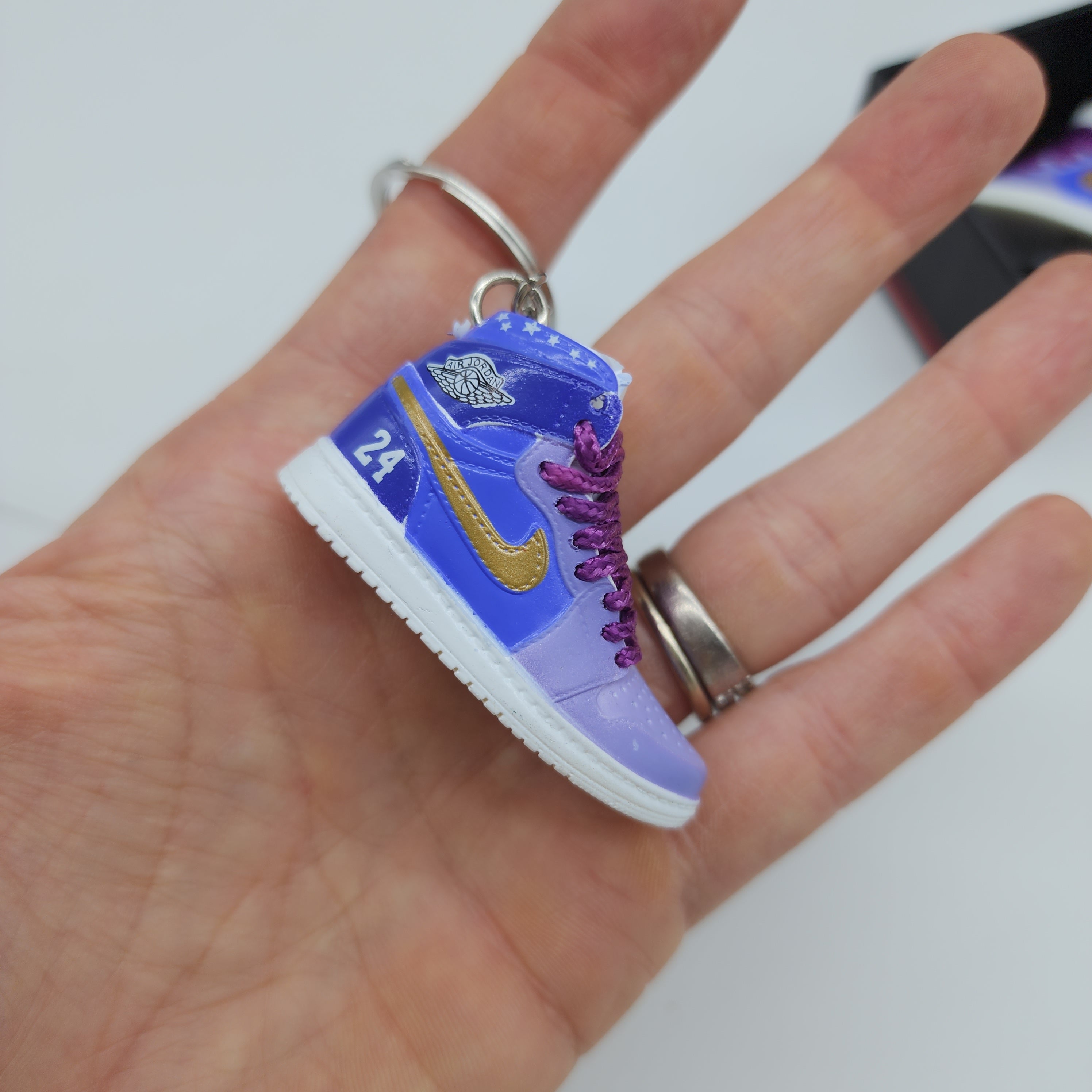 Mini Sneaker Keyring - AJ1 Purple Mamba