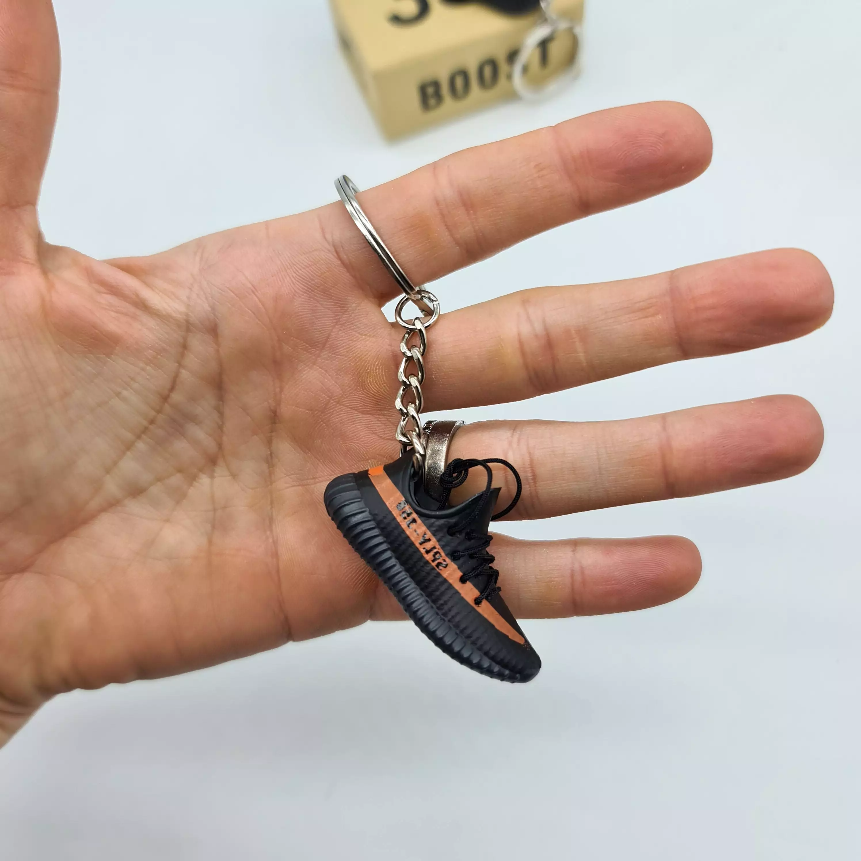 Mini Yeezy Sneaker Keyring - Black/Red